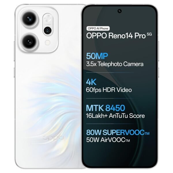 Oppo Reno14Pro 5G (Pearl White, 12GB RAM, 512GB Storage)