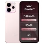 Oppo Reno15c 5G (Afterglow Pink, 12GB RAM, 256GB Storage) with No Cost EMI/Additional Exchange Offers
