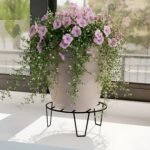 Orion | Round Plant Stands for Balcony Rust Proof Flower Pot Stand Galvanized Metal with 7 Layer Coating (Set of 1)