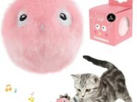 PSK PET MART Cat Toys Balls - Sound Cat Enrichment Toys - Stuffed Cat Toy for Indoor Cats, Fluffy Interactive Cat Kicker, Animal Sounds, Exercise Toy Hunting