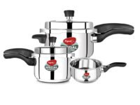 Pigeon By Stovekraft Special Stainless Steel Pressure Cooker with Outer Lid Induction and Gas Stove Compatible 2, 3, 5 Litre Capacity for Healthy Cooking(Special comb pack -IB)