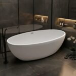 Plantex Acrylic Freestanding Bathtub For Bathroom/Bath tub for Adults/Deep Soaker Bathtub with Overflow,Popup and Drain Pipe (BSM-223-White -1700mm)