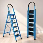 Plantex Premium 6 Step Ladder/Steel Ladder for Home Use/Wide Anti Skid Step Ladder/Non-Slip Handgrip(Blue & Black)