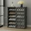 Plastic Shoes Rack for Home, 6-Door 12-Shelf Portable Shoes Rack with Dustproof Door for Heels/Slippers/Boots, DIY Multi-Purpose Shoe Organizer, GREY (GREY, 4-DOOR 12-SHELF)
