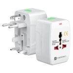 Portronics Juicemate Go Universal Travel Adapter with 6A AC Socket Output,Universal AC Socket, All in One International Travel Fast Charging Adapter,Suitable for 180+ Countries US,UK,EU,AUS,Etc(White)