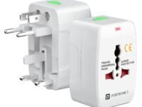 Portronics Juicemate Go Universal Travel Adapter with 6A AC Socket Output,Universal AC Socket, All in One International Travel Fast Charging Adapter,Suitable for 180+ Countries US,UK,EU,AUS,Etc(White)