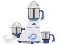 Preethi Diamond 750 Watt Mixer Grinder | 3 Jars & Flexi lid | 2yr Guarantee & Lifelong Free Service | FBT Motor I Powerful Grinding & Blending | Perfect for Smoothies & More I White Color |