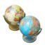 Premium 4-Inch Rotating Glass Globe with Metallic Stand, Educational Desktop World Map for Home and Office Decor, 20cm Height (Blue/Gold).