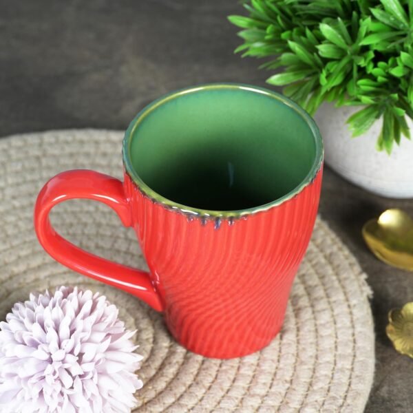 Premium Ceramic Coffee Mugs Set of 1 (330 ml) | Gloss Finish Tea & Coffee Cups | Microwave & Dishwasher Safe | Designer Ruby Grove Drinkware for Home, Office & Gifting