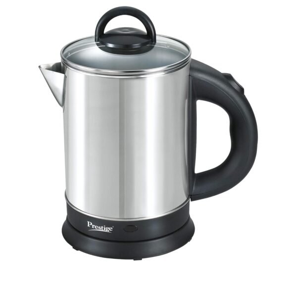 Prestige 1.7L PKGSS Stainless Steel Electric Kettle | 1350 Watts | Glass Lid with heat resistent handle | Single Touch lid locking |Automatic Cut Off | Silver