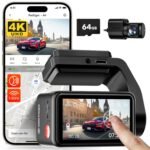 REDTIGER 4K+1080P Front and Rear Dash Cam for Car, 5.8GHz WiFi APP, GPS, 2.2''Mini Touch Screen, Voice Control, Built-in 64GB Card, Loop Recording, 24H Parking Mode(A4)