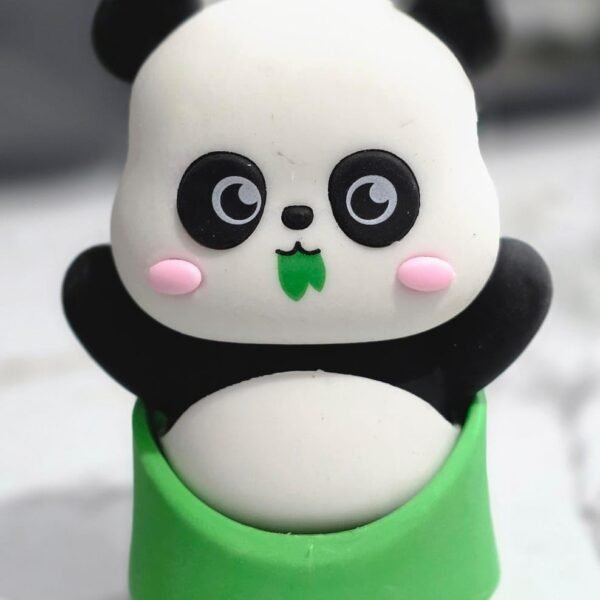 REPLEX 3D Space Theme Erasers for Kids - Rocket, Astronaut, Spaceship, UFO & Planet Puzzle Erasers | Fun School Supplies, Party Favors, Birthday Return Gifts- Pack of 1 (Panda Stand)