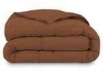 Razzai Down Alternative Soft Quilted 300 GSM All Weather Comforter (60" x 90" Inches/152cm x 228cm) - Single Bed Comforters|Chocolate Brown