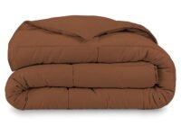 Razzai Down Alternative Soft Quilted 300 GSM All Weather Comforter (60" x 90" Inches/152cm x 228cm) - Single Bed Comforters|Chocolate Brown