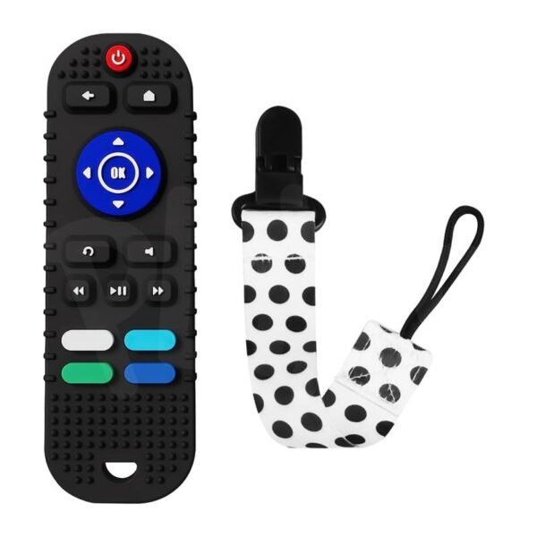 Remote Control teether Black | for 3+ Months Baby | Helps Biting Skills Development | Teething Toys for Babies and Toddlers (Black)