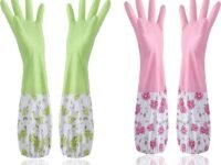 Reusable Waterproof Household Latex Hand Gloves for Kitchen Dish Washing Laundry Cleaning Gardening and Sanitation, pack of 2