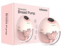 Roboson Wearable Electric Breast Pump for Feeding Mothers, Portable & Rechargeable Electrical Automatic Milk Pump with 4 Modes & 12 Levels, 1200mAh Battery, Portable & Cordless with Type C Charging, FDA Approved, Includes 17mm, 19mm, 21mm flange with 24mm Breast Shield, Patented Diaphragm Case Technology, Automatic Milk Level Detection, Voice Broadcast, Smart LED Display, 160ml BPA-Free Milk Cup, Ultra Quiet & Compact (1 Year Warranty)