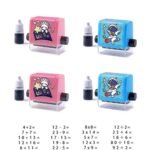 Roller Digital Teaching Stamp, Addition Seal Arithmetic Artifact, Math Roller Stamp with Ink for School Teaching Supplies (Pack of 4 Pcs).