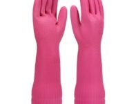 Rubber | Reusable | Heavy Duty | Hand Gloves For Dishwashing | Gardening | Kitchen Cleaning Non-Slippery kitchen | Food Processing | Industrial Long Elbow Length1 Pair (Pink,)