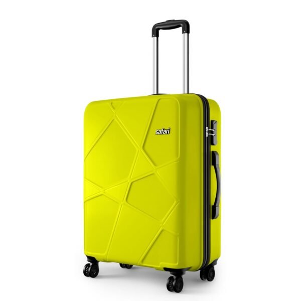 Safari Medium Pentagon Pro 8 Wheels 66Cm Size Checkin Trolley Bag, Hard Case Polypropylene 360º Wheeling Luggage for Men & Women, Travel Bag, Suitcase for Travel, Trolley Bags for Travel, Green Lime