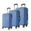 Safari Stratos 8 Wheels Set of 3 Trolley Bags, Hard Case Polycarbonate, 360º Wheeling Carry on & Check-in Luggage for Men & Women, Suitcase for Travel, Trolley Bags for Travel, Steel Blue