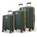 Safari Thorium Neo 8 Wheels Set of 3 Trolley Bags, Hard Case Polycarbonate, 360º Wheeling Carry on & Check-in Luggage for Men & Women, Suitcase for Travel, Trolley Bags for Travel, Dusk Green