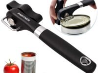 Safe Cut Can Opener - Hokimax Smooth Edge Can Opener - Side Cut Manual Can Opener, Anti-slip Grips Handle, Ergonomic Smooth Edge, Food Grade Stainless Steel Cutting Can Opener for Kitchen & Restaurant