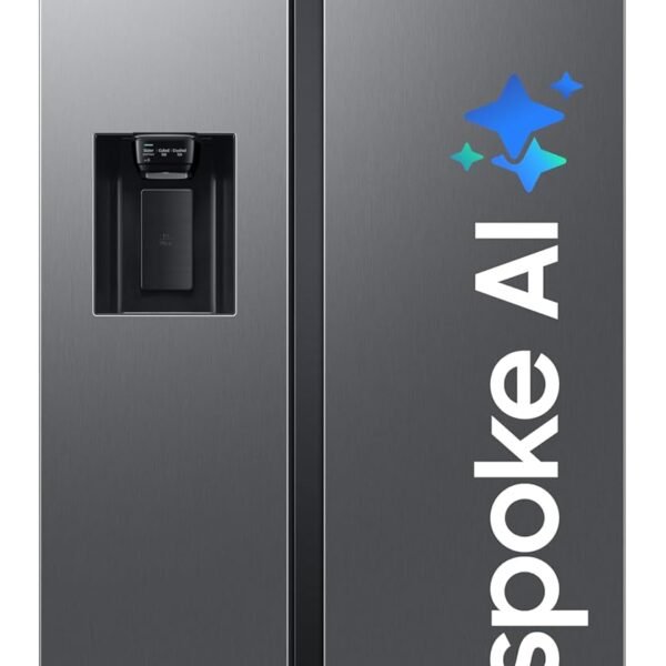 Samsung 633 L, 3 Star, Frost Free, Double Door, Convertible 5-in-1 Digital Inverter, Side By Side Refrigerator with AI, WiFi & Water & Ice Dispenser (RS78CG8543S9HL, Silver, Refined Inox)