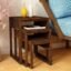 Sheesham Wood Carving Nesting Tables Set of 3 Stools for Living Room Home Wooden Nightstand End Table Stand for Bedroom Hotels - Honey 1812