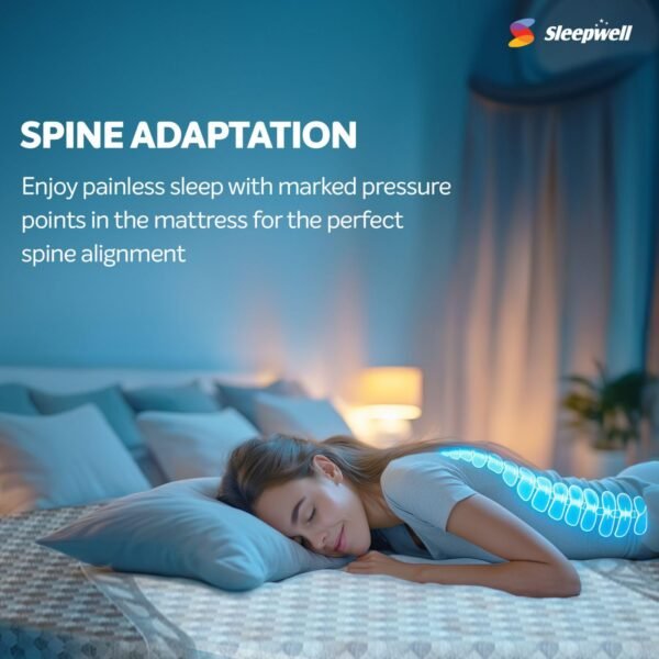 Sleepwell Ortho Pro Spring Mattress | Euro Top Finish | Triple-Zone Pocket Spring | Spine Support | Acuprofile Technology | King Size | 78X72X6 | 10 Yrs Warranty