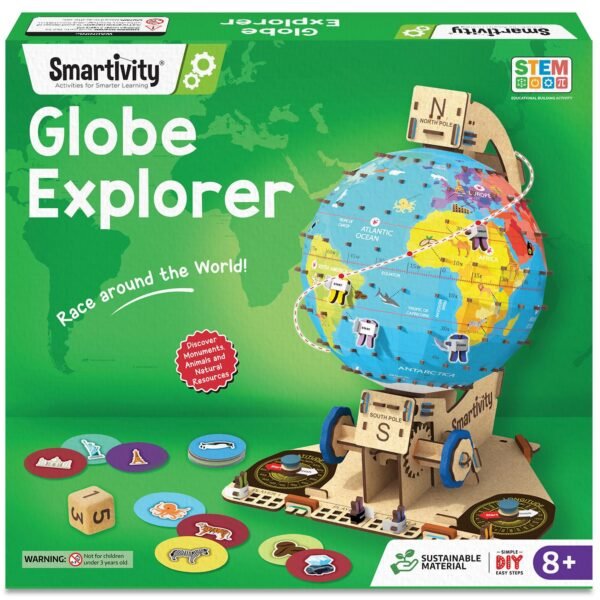 Smartivity Interactive Globe Model for Kids 8-14 Years Old | Build Your Own Globe with 1000+ Facts About Animals, Monuments, Places I Birthday Gift for Boys & Girls I Educational Toy for Kids
