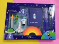 Space Writing Stationery Set for Kids - Space Fleet/Astronaut Theme Set Return Gifts - Eraser, Pencil, Sharpener and 1 Diary (Set of 12)- Multi Color.