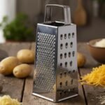 Stainless Steel Slicer & Grater Big Size | Sharp Multi-Purpose Kitchen Grater with Sturdy Handle | Vegetable Cheese Potato Carrot Cutter Shredder | Dishwasher Safe Rust-Free Manual Slicer