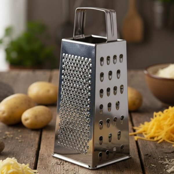 Stainless Steel Slicer & Grater Big Size | Sharp Multi-Purpose Kitchen Grater with Sturdy Handle | Vegetable Cheese Potato Carrot Cutter Shredder | Dishwasher Safe Rust-Free Manual Slicer