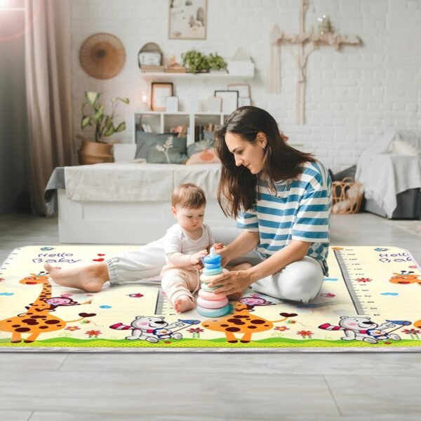 StarAndDaisy Baby Mats for Floor/Play Mat for Babies, Infants & Toddlers with Double Sided Water Proof/Baby Play Mat for Kids Reversible & Rollable Design