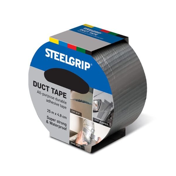 Steelgrip Multi Purpose Duct Tape | Super-strong and Waterproof | Easy to Tear All Purpose Adhesive Tape (25m x 4.8cm)