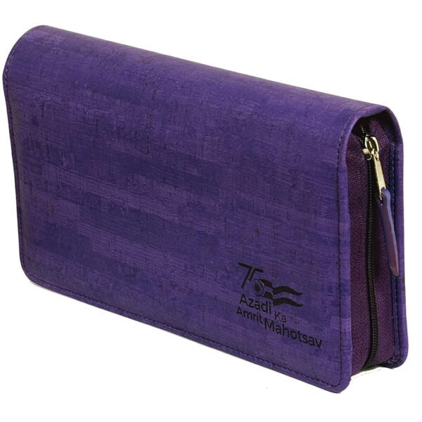 Sukeshcraft Multiple Cheque Book Holder | Original PU Holds Upto 8 Cheque Books, Locker Key Hook (PU -Purple)