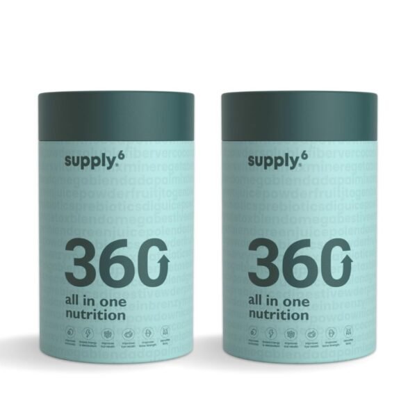 Supply6 360 Ultimate Health Powder for Women & Men | Daily Supplement with 63+Vitamins, Minerals, Probiotics, and Superfoods | Daily Greens | Gut Health supplements, Energy, Immunity(30 Servings)