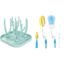 Syga Foldable Baby Bottle Drying Rack - Feeding Cup, Nipple Storage Shelf Stand Holder, Milk Brush, Sponge, Nylon Cleaning Brush, Cleaner Tong Set (4 Pcs)