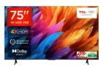 TCL 189 cm (75 inches) Metallic Bezel-Less Series 4K Ultra HD Smart LED Google TV 75V6B (Black)