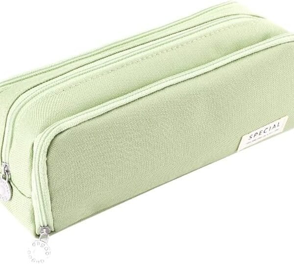 Teenager Girls & Boys Large Capacity Pencil Case - 3 Compartments for School & Office - Pack of 1 (Special-Pista)