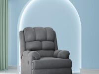 The Sleep Company Luxe Motorised Recliner Sofa | Recline, Rock, Revolve | Patented SmartGRID Technology | German Engineered Mechanism | 1 Seater - Superior Seat Comfort | Grey | Free Installation