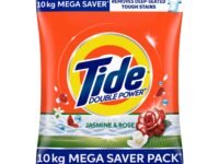 Tide Plus Detergent Washing Powder - 10kg Mega Saver Pack | Jasmine & Rose Fragrance | Removes deep-seated Oil, Gravy, Tea Stains | World's No. 1 Detergent Brand
