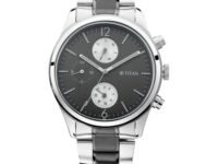 Titan Men's Metropolitan Charm: Men's Multifunctional Anthra Watch with Metallic Accents-NS1805KM02