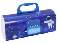 Toyshine Pencil Box with Code Lock Pen Case Large Capacity Multi-Layer Multi-Function Storage Bag Secret Compartment Pencil Box - Space Blue - Plastic