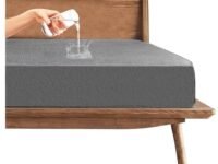 Trance Home Linen Premium Cotton Feel Mattress Protector Queen Size 78x60 Inches | 100% Waterproof | Bed Mattresses Cover | All Side Elastic Fitted | Breathable Hypoallergenic (Upto 10 Inches | Grey)