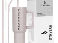 Tumbler with lid and Straw 1200ML Cup Stainless Steel Vacuum Insulated Tumbler for Water, Iced Tea or Coffee 1.2L Office Gym Travelling (Rose Custome)