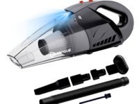 UN1QUE 2 In1 Vacuum Cleaner For Car, High Power 5500Pa, Led Light, 12V Dc /100W, 14.76Ft Long Cord, Hepa Filter, Handheld, Black, 0.5 L, 500 Ml, 1 Count