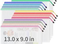 Umriox Mesh Zipper Pouch, 16.9x12.4 in (16 Colors, 32 Packs), Zipper Pouches for Organizing, Clear Zipper Pouches for School Office Supplies (16 Pack - 13.0x9.0 in)