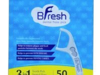 Unflavoured Original 50 Pieces Dental Floss Picks With Toothpick And Tongue Cleaner